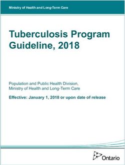 Tuberculosis Program Guideline, 2018 - Effective: January 1, 2018 or upon date of release - Ministry Of Health And Long ...