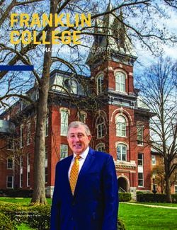 FRANKLIN COLLEGE MAGAZINE | SPRING 2020