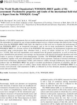 The World Health Organization's WHOQOL-BREF quality of life assessment: Psychometric properties and results of the international field trial A ...