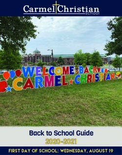 Back to School Guide 2020-2021 - First Day of School: wednesday, August 19 - Carmel Christian School