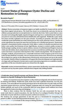 Current Status of European Oyster Decline and Restoration in Germany - AWI