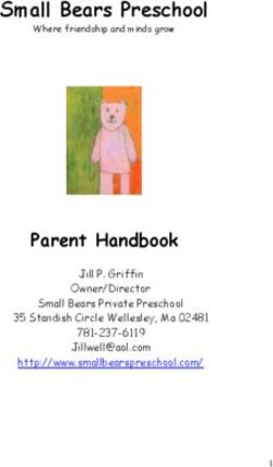Small Bears Preschool - Parent Handbook Jill P. Griffin Owner/Director Small Bears Private Preschool