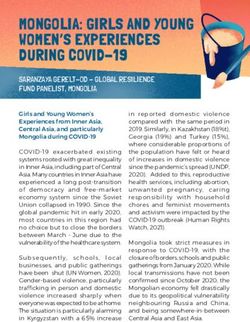 MONGOLIA: GIRLS AND YOUNG WOMEN'S EXPERIENCES DURING COVID-19