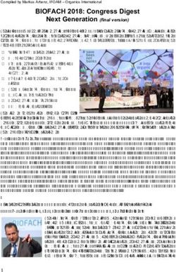 BIOFACH 2018: Congress Digest - Next Generation (final version)