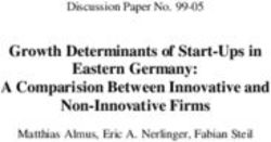 Growth Determinants of Start-Ups in Eastern Germany: A Comparision Between Innovative and Non-Innovative Firms - Discussion Paper No. 99-05 ...