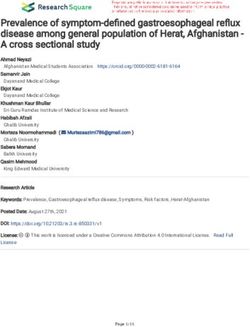 Prevalence of symptom-dened gastroesophageal reux disease among general population of Herat, Afghanistan - A cross sectional study