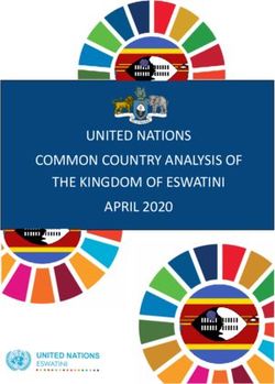 UNITED NATIONS COMMON COUNTRY ANALYSIS OF THE KINGDOM OF ESWATINI APRIL 2020