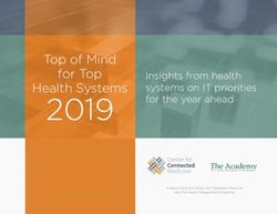 2019 Top of Mind for Top Health Systems - Insights from health systems on IT priorities for the year ahead - The Center for Connected ...