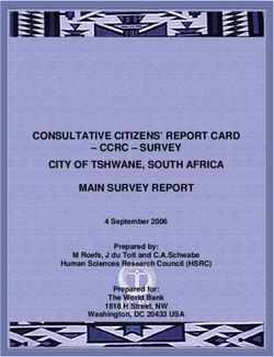 CONSULTATIVE CITIZENS' REPORT CARD - CCRC - SURVEY CITY OF TSHWANE, SOUTH AFRICA MAIN SURVEY REPORT
