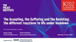 The Accepting, the Suffering and the Resisting: the different reactions to life under lockdown - Daniel Allington