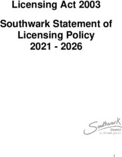 Licensing Act 2003 Southwark Statement of Licensing Policy 2021 2026