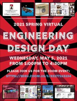 Engineering Design Day - 2021 Spring Virtual - Wednesday, may 5, 2021 from 1:00PM to 4:30PM - College ...