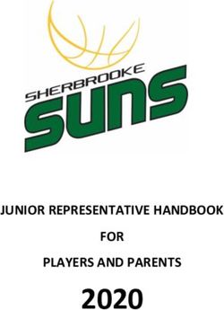 2020 JUNIOR REPRESENTATIVE HANDBOOK FOR PLAYERS AND PARENTS - SportsTG