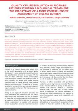 QUALITY OF LIFE EVALUATION IN PSORIASIS PATIENTS STARTING A BIOLOGICAL TREATMENT: THE IMPORTANCE OF A MORE COMPREHENSIVE ASSESSMENT OF DISEASE BURDEN
