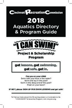 2018 Aquatics Directory & Program Guide - Project & Scholarship Program get lessons. get swimming - City of Cincinnati