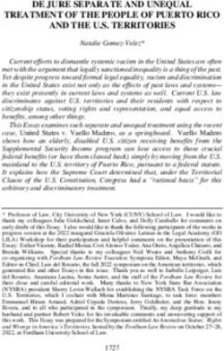 DE JURE SEPARATE AND UNEQUAL TREATMENT OF THE PEOPLE OF PUERTO RICO AND THE U.S. TERRITORIES