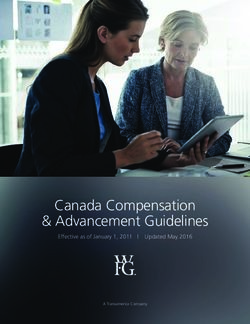 Canada Compensation & Advancement Guidelines - Effective as of January 1, 2011 | Updated May 2016