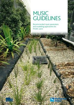 MUSIC GUIdelIneS Recommended input parameters and modelling approaches for MUSIC users