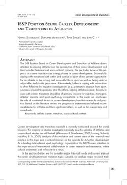 Issp position stand: career deVelopment and transitions oF athletes