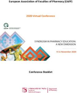 European Association of Faculties of Pharmacy (EAFP) 2020 Virtual Conference - Conference Booklet