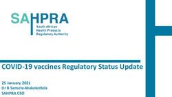 COVID-19 vaccines Regulatory Status Update - 25 January 2021 Dr B Semete-Makokotlela SAHPRA CEO - South African Government