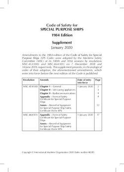 SPECIAL PURPOSE SHIPS - 1984 Edition Supplement January 2020 - IMO