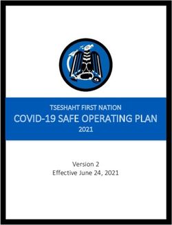 COVID-19 SAFE OPERATING PLAN - TSESHAHT FIRST NATION 2021 Version 2 Effective June 24, 2021