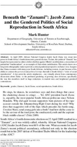 Beneath the "Zunami": Jacob Zuma and the Gendered Politics of Social Reproduction in South Africa