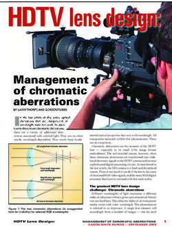 HDTV lens design: Management of chromatic aberrations