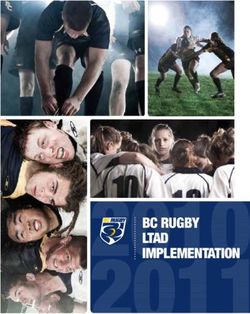 BC RUGBY LTAD IMPLEMENTATION - Sport for Life