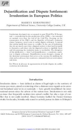 Dejustification and Dispute Settlement: Irredentism in European Politics