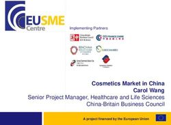 Cosmetics Market in China Carol Wang Senior Project Manager, Healthcare and Life Sciences China-Britain Business Council - Implementing Partners ...