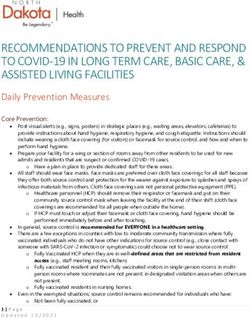 RECOMMENDATIONS TO PREVENT AND RESPOND TO COVID-19 IN LONG TERM CARE, BASIC CARE, & ASSISTED LIVING FACILITIES