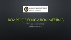 BOARD OF EDUCATION MEETING - SEPTEMBER 22, 2020 WANAQUE SCHOOL DISTRICT