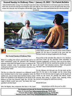 Second Sunday in Ordinary Time January 15, 2023 Tri-Parish Bulletin