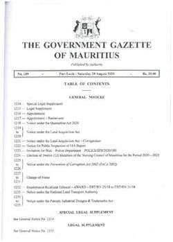 THE GOVERNMENT GAZETTE OF MAURITIUS