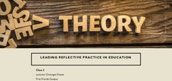 LEADING REFLECTIVE PRACTICE IN EDUCATION - Class 2 Lecturer: Chirangee Tissera - FIRST FRIENDS CAMPUS