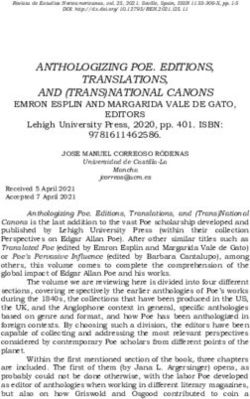 ANTHOLOGIZING POE. EDITIONS, TRANSLATIONS, AND (TRANS)NATIONAL CANONS