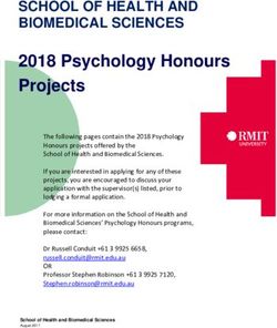 2018 Psychology Honours Projects - SCHOOL OF HEALTH AND BIOMEDICAL SCIENCES - RMIT Australia