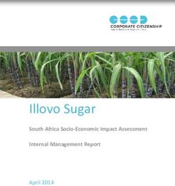 Illovo Sugar South Africa Socio-Economic Impact Assessment Internal Management Report