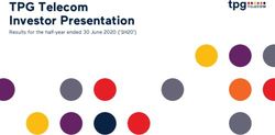 TPG Telecom Investor Presentation - Results for the half-year ended 30 June 2020 ('1H20') - Bell Direct