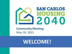 WELCOME! Community Meeting May 26, 2021 - San Carlos Housing 2040