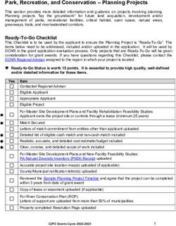 Park, Recreation, and Conservation - Planning Projects