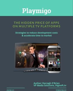 THEHIDDEN PRICEOFAPPS ON MULTIPLETV PLATFORMS - St rat egies t o reduce developm ent cost s - Aut hor : Dar ragh O'Br ien VP Media Solut ions ...
