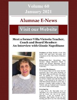 Alumnae E-News Visit our Website - Volume 60 January 2021