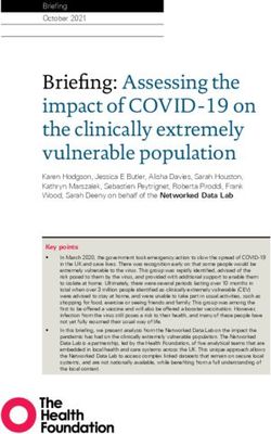 Briefing: Assessing the impact of COVID-19 on the clinically extremely vulnerable population
