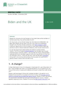 Biden and the UK BRIEFING PAPER - Number CBP 9080, 15 December 2020 - UK Parliament