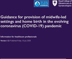 Guidance for provision of midwife-led settings and home birth in the evolving coronavirus (COVID-19) pandemic - Information for healthcare ...