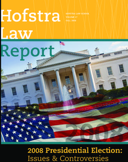 Hofstra Law Report - 2008 Presidential Election: Issues & Controversies