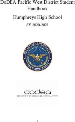 DODEA PACIFIC WEST DISTRICT STUDENT HANDBOOK HUMPHREYS HIGH SCHOOL - SY 2020-2021